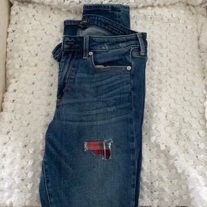 Abercrombie Plaid Ripped Jeans
